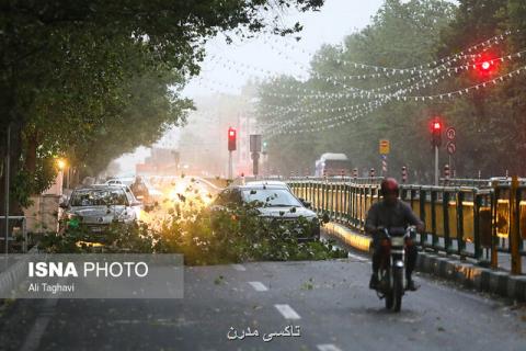 وقوع ۲۰ حادثه در رابطه با طوفان در تهران